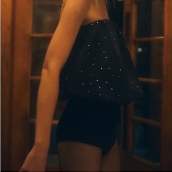 ZARA STRAPLESS BALLOON EMBELLISHED TOP - Picture 7 of 14